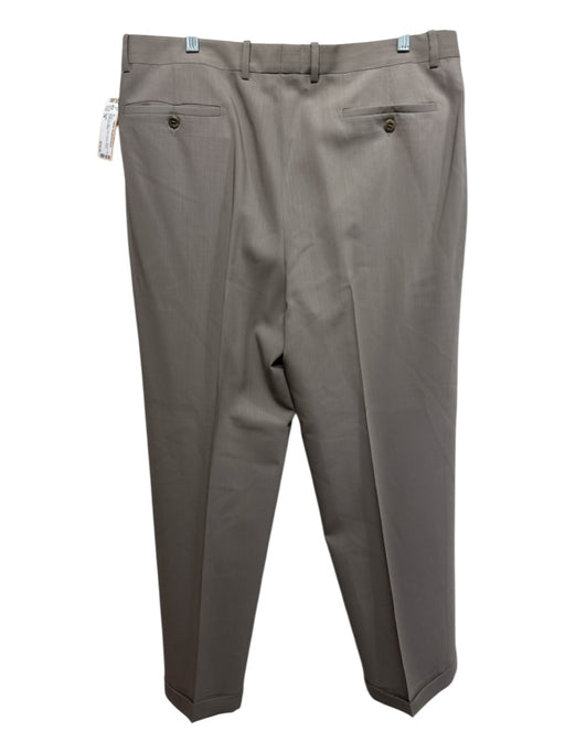 Zanella Size 38 Beige Wool Solid Pleats Dress Men's Pants Beige / 38