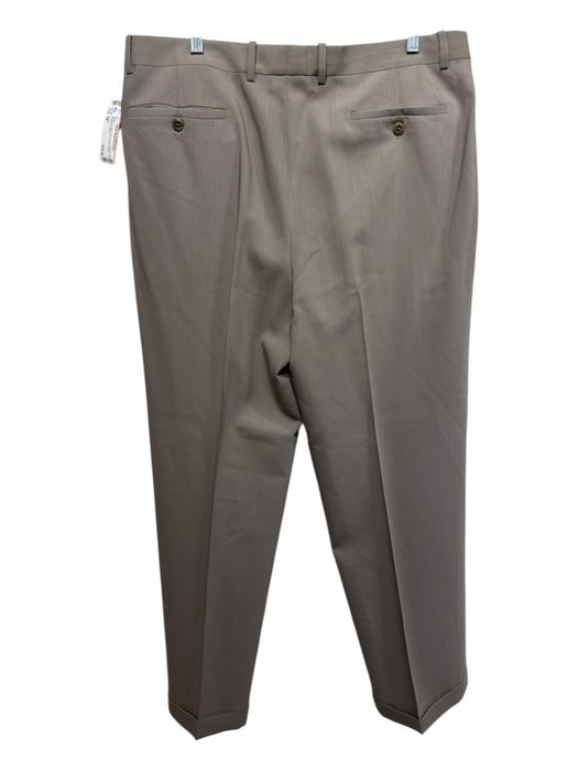 Zanella Size 38 Beige Wool Solid Pleats Dress Men's Pants Beige / 38
