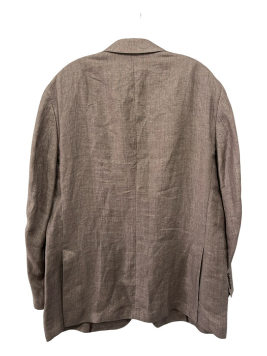 Peter Millar Brown Linen Solid Patch Pocket 2 Button Men's Blazer Brown / 48