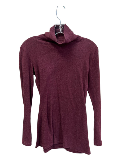 Rag & Bone Jean Size XS Burgundy Cotton Turtle Neck Long Sleeve Seam Detail Top Burgundy / XS