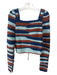 Sea New York Size XS Blue & Brown Merino Wool Long Sleeve Striped Tie Front Top Blue & Brown / XS