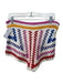 Farm Rio Size Small White & Multi Viscose Blend High Rise Rainbow Crochet Shorts White & Multi / Small