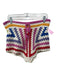Farm Rio Size Small White & Multi Viscose Blend High Rise Rainbow Crochet Shorts White & Multi / Small
