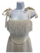 Montsand Size S White Polyester Fringe Sleeveless Corset Bodice Midi Dress White / S
