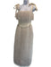 Montsand Size S White Polyester Fringe Sleeveless Corset Bodice Midi Dress White / S