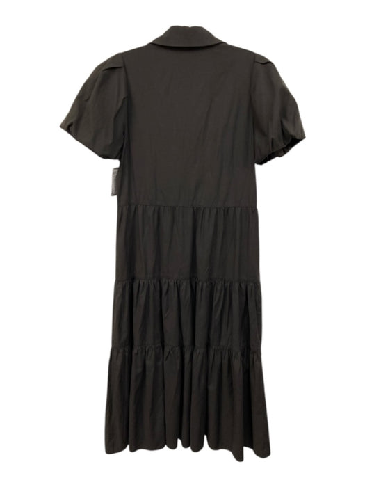 Brochu Walker Size S Black Polyester & Cotton Short Puff Sleeve Buttons Dress Black / S