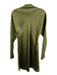 Mango Size 4 Green Polyester Satin Long Sleeve Mock Neck Printed Dress Green / 4
