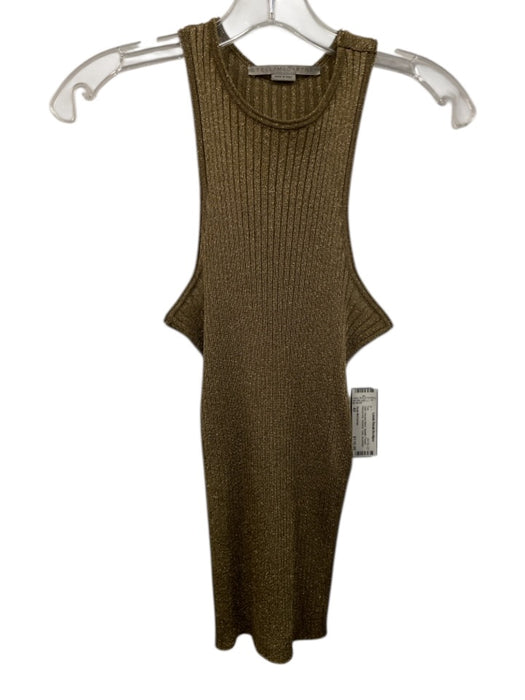 Stella McCartney Size 40 Gold Viscose Blend Metallic Thread Ribbed Knit Tank Top Gold / 40