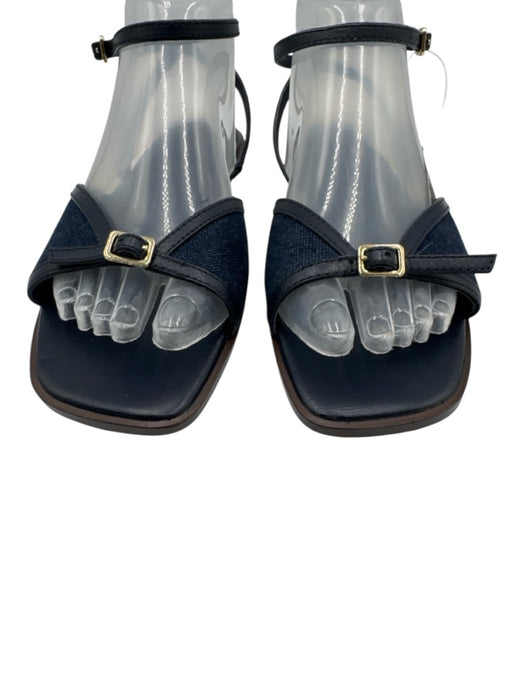 Madewell Shoe Size 8 Navy Blue Leather & Textile Upper Denim Flat Sandals Navy Blue / 8