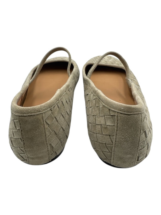 Madewell Shoe Size 8 Taupe Beige Leather Upper Suede Woven Mary Jane Strap Flats Taupe Beige / 8