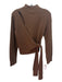 ASTR Size S Brown Acrylic & Wool Mock Neck Cardigan Crop Tie Front Sweater Brown / S