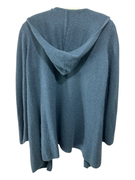 Minnie Rose Size Small Denim Blue Cashmere Long Sleeve Open Front Hood Cardigan Denim Blue / Small