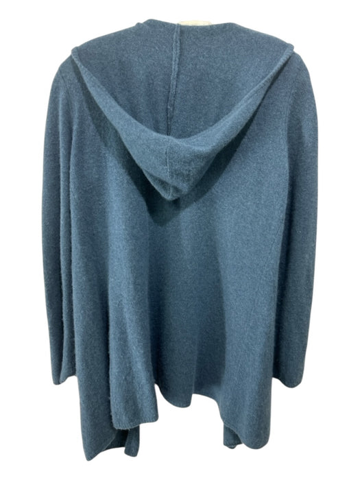 Minnie Rose Size Small Denim Blue Cashmere Long Sleeve Open Front Hood Cardigan Denim Blue / Small