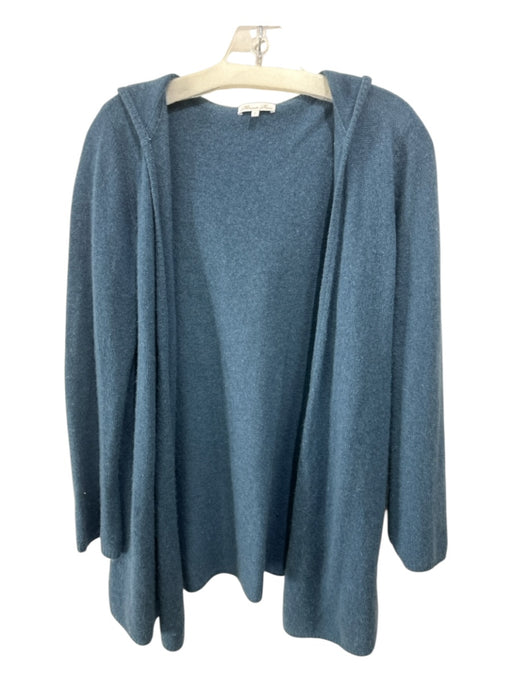 Minnie Rose Size Small Denim Blue Cashmere Long Sleeve Open Front Hood Cardigan Denim Blue / Small