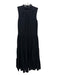 Adam Lippes Size 2 Black Cotton broderie anglaise Back Zip Tiered Dress Black / 2