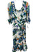 Saloni Size 2 Cream & Multi Silk Blend Sheer Overlay Floral Off Shoulder Dress Cream & Multi / 2