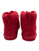 Ugg Shoe Size 5 Red Leather Upper Faux Shearling Solid Lace Up High Top Sneakers Red / 5