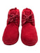 Ugg Shoe Size 5 Red Leather Upper Faux Shearling Solid Lace Up High Top Sneakers Red / 5