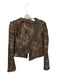 Very J Size L Brown & Maroon Wool Blend Tweed Long Sleeve Zipper Cropped Jacket Brown & Maroon / L