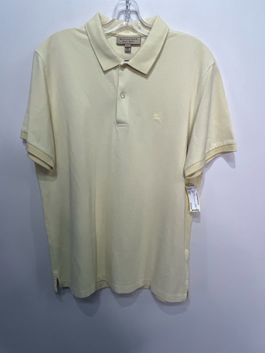 Burberry Size XXL Mustard Cotton Solid Polo Men's Short Sleeve