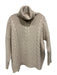Ann Mashburn Size Medium Tan Beige Wool Blend Long Sleeve Cable Knit Sweater Tan Beige / Medium