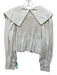 Sea New York Size S Cream Cotton Long Balloon Sleeve Smocked Top Peplum Top Cream / S
