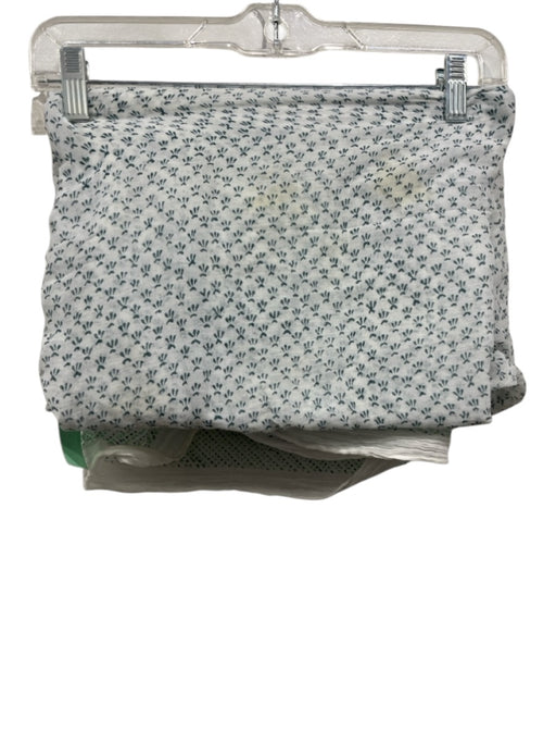 Roller Rabbit Green, Blue & White Cotton Dotted Block Print Square scarf Green, Blue & White / Large