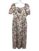 Coco Shop Size S Light Gray, Yellow & Multi Cotton Short Balloon Sleeve Dress Light Gray, Yellow & Multi / S