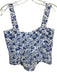 Thierry Colson Size S Blue & White Cotton Sleeveless Button Front Midi Skirt Set Blue & White / S