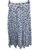 Thierry Colson Size S Blue & White Cotton Sleeveless Button Front Midi Skirt Set Blue & White / S