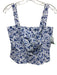Thierry Colson Size S Blue & White Cotton Sleeveless Button Front Midi Skirt Set Blue & White / S