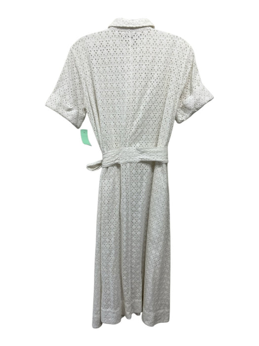Lisa Marie Fernandez Size S White Cotton Short Sleeve Eyelet Maxi Dress White / S