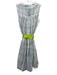Katherine Kidd Size 4 White, Green & Blue Cotton & Silk Sleeveless Checked Dress White, Green & Blue / 4
