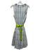 Katherine Kidd Size 4 White, Green & Blue Cotton & Silk Sleeveless Checked Dress White, Green & Blue / 4
