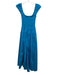 La Ligne Size S Turquiose Cotton Sleeveless Shirred Top Pockets Maxi Dress Turquiose / S