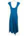 La Ligne Size S Turquiose Cotton Sleeveless Shirred Top Pockets Maxi Dress Turquiose / S