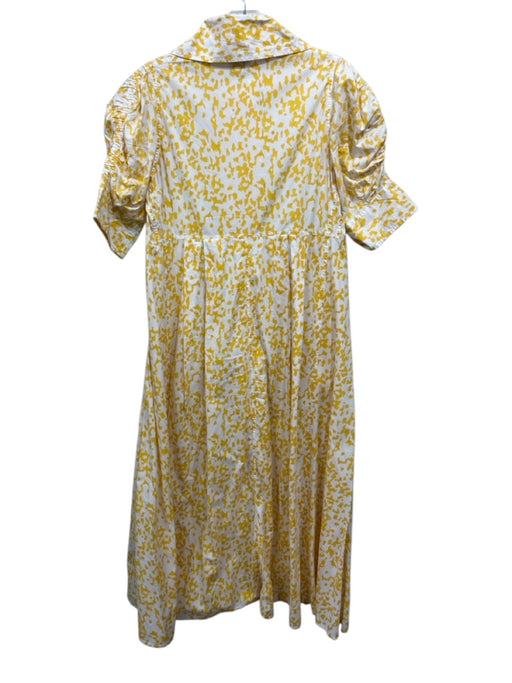 Thierry Colson Size S Yellow & White Cotton Short Sleeve Spotted Maxi Dress Yellow & White / S