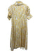 Thierry Colson Size S Yellow & White Cotton Short Sleeve Spotted Maxi Dress Yellow & White / S