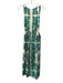 Cara Cara Size S Cream, Green & Blue Print Cotton Sleeveless Floral Maxi Dress Cream, Green & Blue Print / S