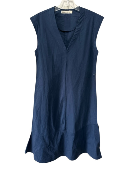 SBJ Austin Size 1 Navy Cotton Sleeveless V Neck Paneled Midi Dress Navy / 1
