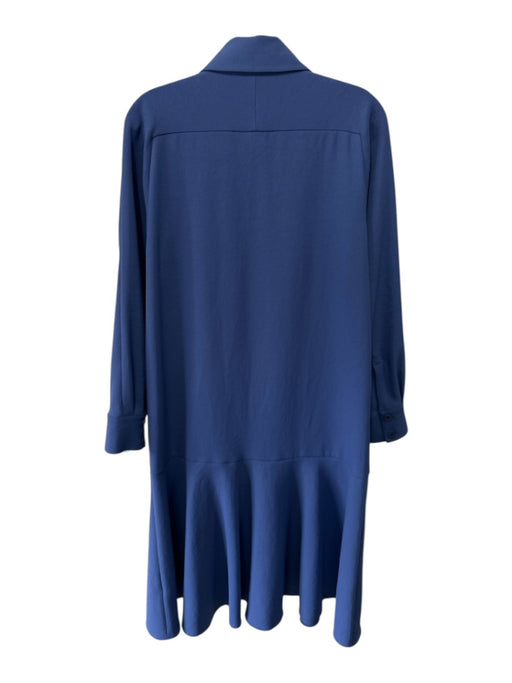 Tibi Size 0 Periwinkle Purple Polyester Blend Long Sleeve Midi Drop Waist Dress Periwinkle Purple / 0