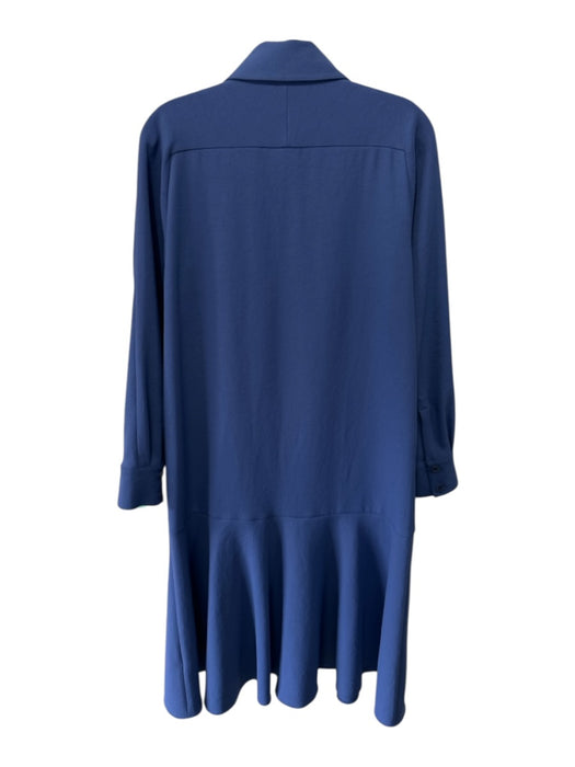 Tibi Size 0 Periwinkle Purple Polyester Blend Long Sleeve Midi Drop Waist Dress Periwinkle Purple / 0