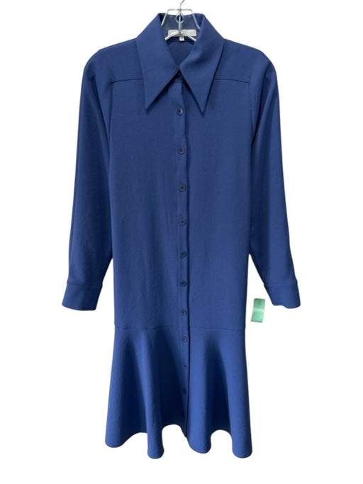 Tibi Size 0 Periwinkle Purple Polyester Blend Long Sleeve Midi Drop Waist Dress Periwinkle Purple / 0