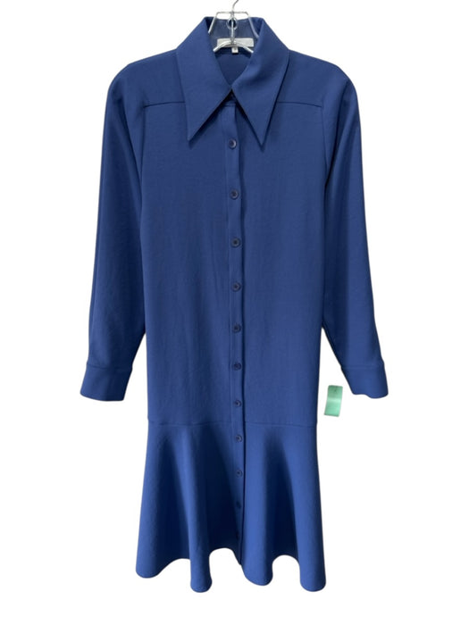 Tibi Size 0 Periwinkle Purple Polyester Blend Long Sleeve Midi Drop Waist Dress Periwinkle Purple / 0
