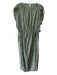 Mirth Size S Green, Pink & Beige Cotton Wide Neck Abstract Sleeveless Midi Dress Green, Pink & Beige / S