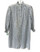 Hunter Bell Size XS Blue & White Cotton Long Balloon Sleeve Perforated Dress Blue & White / XS
