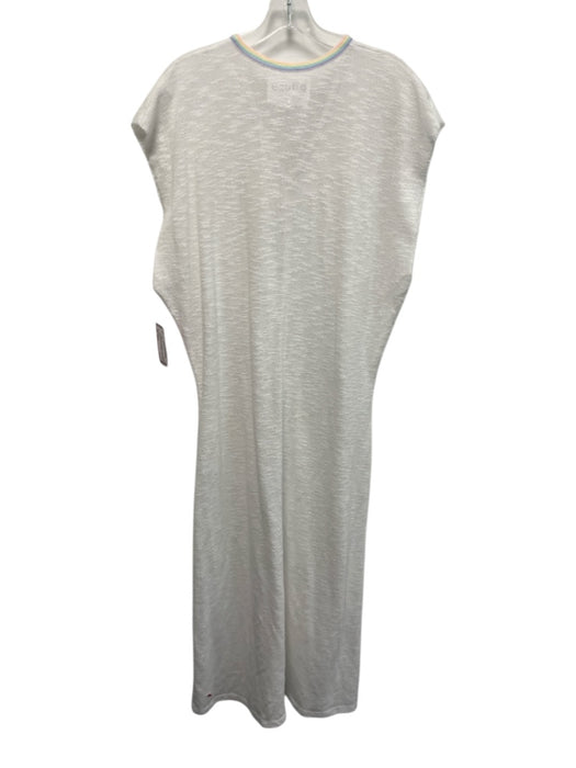 Pitusa Size Petite White & Multi Polyester & Cotton V Neck Short Sleeve Dress White & Multi / Petite