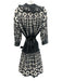Vivetta Size 42 Black & White Cotton Floral Button Up Short Sleeve Pleats Dress Black & White / 42