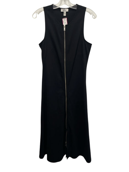 COS Size S Black Cotton & Polyamide Sleeveless Front Zip Solid Dress Black / S