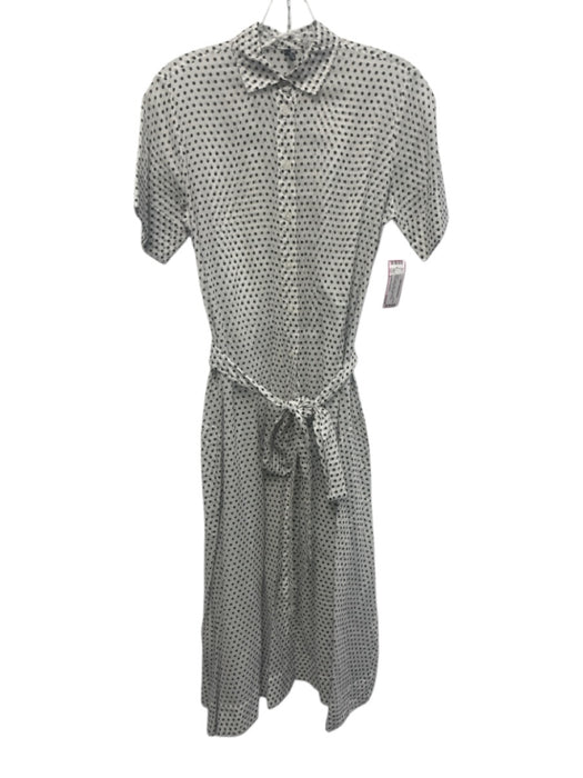 Lisa Marie Fernandez Size 1 White & Black Cotton Long Sleeve Polka Dot Dress White & Black / 1